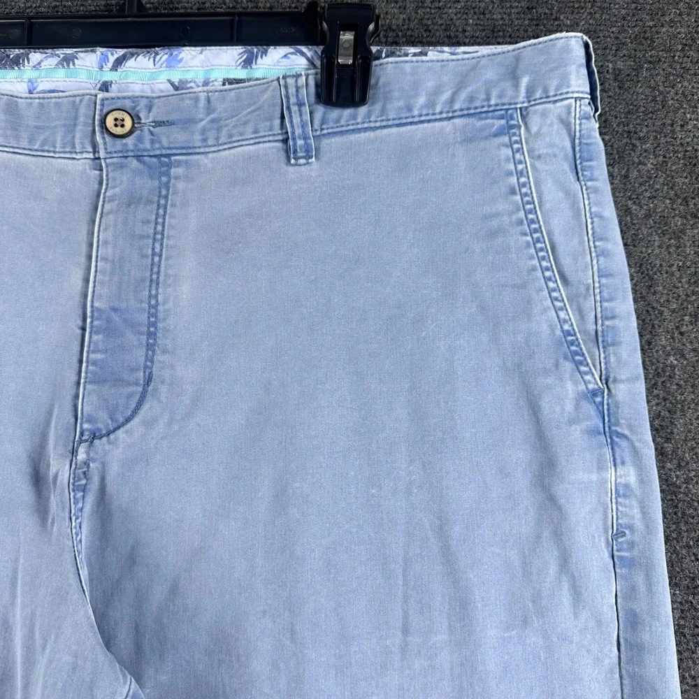 Tommy Bahama Shorts Mens 42 Blue Cotton Tencel Stretch Flat Front Casual Summer